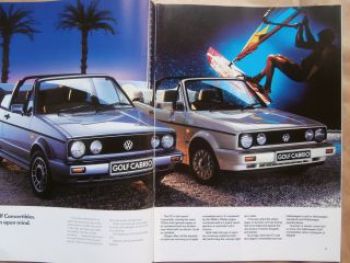 VW Golf Typ17 Convertible Brochure GTI Cipper January 1990