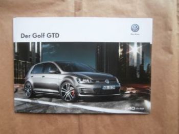 VW Golf7 GTD Prospekt Mai 2014 NEU +Preisliste