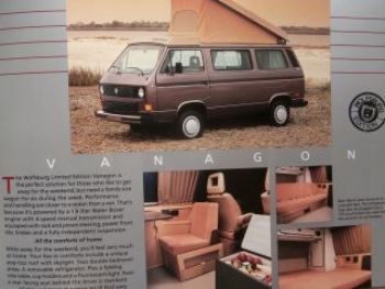 VW Wolfsburg Edition Sonderprospekt Cabriolet Scirocco Vanagon T