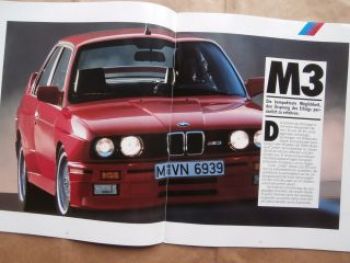 BMW M3 E30 +Cabriolet +M5 E34 Großformat Prospekt September 1988