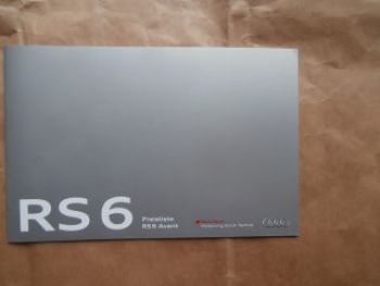 Audi RS6 Avant C7 Typ 4G Preisliste Oktober 2014 NEU