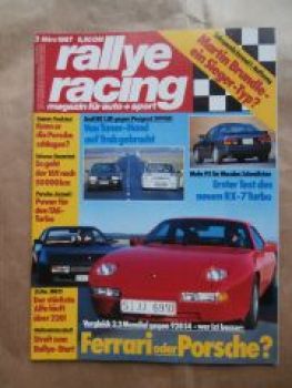 rallye racing 3/1987 Mazda RX-7 Turbo, Ferrari Mondial 3.2 vs. P