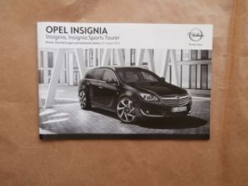 Opel Insignia +Sports Tourer August 2014 NEU