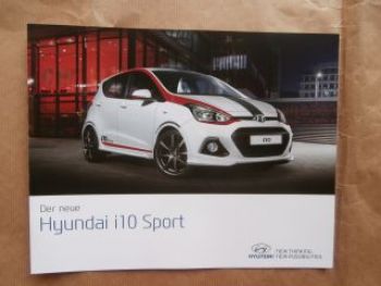 Hyundai i10 Sport Prospekt Juli 2014 Rarität NEU