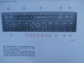 Audi Radioanlage chorus Anleitung Juli 1998