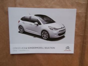 Citroen C3 & Sondermodell Selection 1.November 2014 NEU