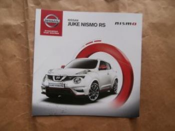 Nissan Juke Nismo RS Sonderprospekt November 2014 NEU