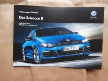 VW Scirocco R Preisliste Modelljahr 2012 NEU