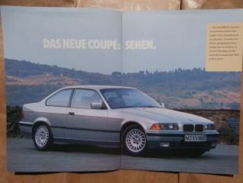 BMW 318is 320i 325i Coupé E36 Prospekt März 1992 Rarität