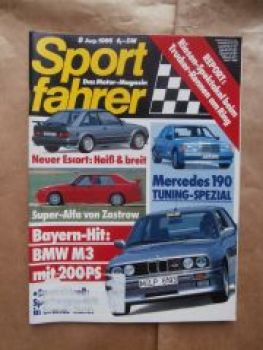 Sportfahrer 8/1986 Selzer Ford Escort XR3i, Porsche 944S, Lada S