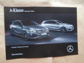 Mercedes Benz A-Klasse W176 Motorsport Edition Juli 2015