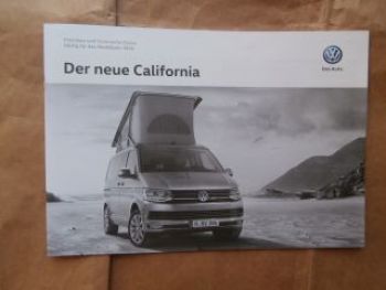 VW T6 California Preisliste Juni 2015 NEU