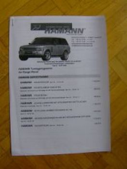 Hamann Motorsoport Tuningprogramm Range Rover Preisliste 7/2004