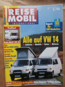 Reise Mobil 3/1994 T4 Varius Megavan vs. Carthago Malibu,Vario 7