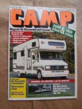 CAMP 1/1989 Bürstner A650, Mazda 626 Kombi mit Hobby Prestige 48