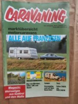 caravaning 8/1987 Volvo 240GL mit Wilk 590TK,Niesmann Clou 600,