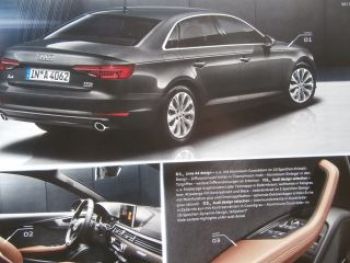 Audi A4 Limousine Avant B9 Prospekt September 2015 NEU