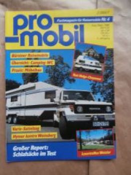 pro mobil 4/1986 VW LT Helgo Cheyenne,Hymercar III vs. Weinsberg