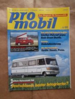 pro mobil 6/1988 Westfalia Club Van T3,Hymermobl 700 auf MB 409