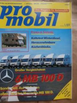 pro mobil 1/1989 VG Test 6X MB 100D Reimo Eura La Strada Luna &