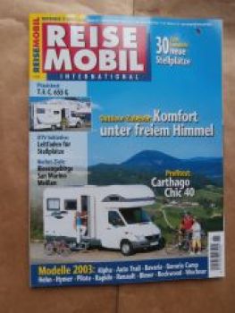 Reise Mobil 11/2002 T.E.C. 655 G, Carthago Chic 40 auf Sprinter