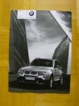 BMW X3 E83 Preisliste 9/2008 NEU +Editionen