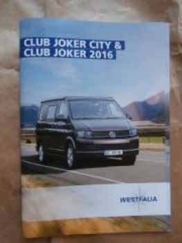Westfalia T6 Club Joker City & Joker 2016 Prospekt +Preisliste