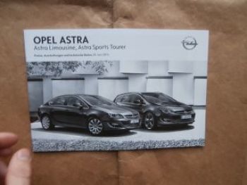 Opel Astra Limousine Sports Tourer Juni 2015 NEU