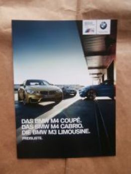 M4 Coupé F82 M4 Cabrio F83 M3 Limousine F80 Juli 2015