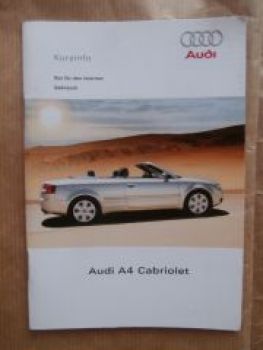 Audi A4 Cabriolet Kurzinformation Vorstellung Wettbewerb 9/2001