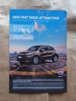 Fiat 500X Attracttive Prospektblatt NEU