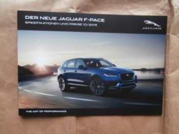 Jaguar F-Pace Preisliste Oktober 2015 NEU