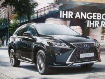 Lexus RX 200t 450h Flyer Prospekt+Preisliste März 2016 NEU
