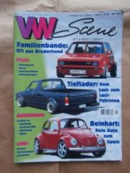 VW Scene 2/1998 Caddy Golf1 GTi, Käfer,Scirocco 2 Cabriolet,Corr