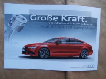 Audi A7 3.0TDI competition Prospekt Oktober 2015 NEU