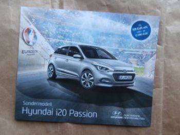 Hyundai i20 Passion Prospektblatt 2016 NEU