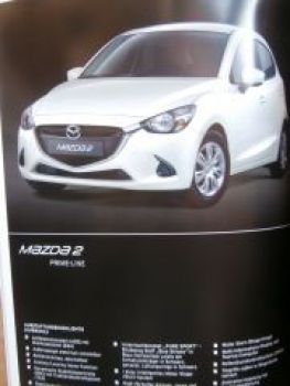 Mazda 2 Prospekt +Preisliste Juli 2015 NEU