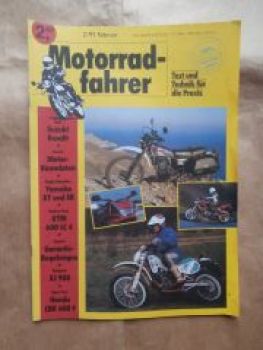 Motorradfahrer 2/1991 Suzuki Bandit,Yamaha XT & SR,KTM 600 LC4