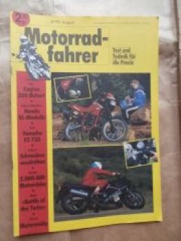 Motorradfahrer 8/1990 Cagiva 350 Elefant,Yamaha FZ750,