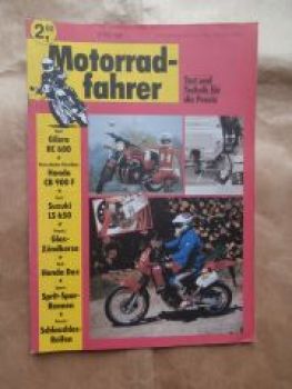 Motorradfahrer 7/1990 Gilera RC600,Honda CB900F,Suzuki LS650