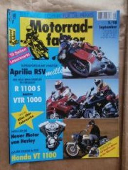 Motorradfahrer 9/1998 Aprilia RSV,BMW R1100S vs. VTR 1000,