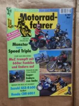 Motorradfahrer 5/1997 MuZ Baghira und Mastiff, Sachs ZX 125,