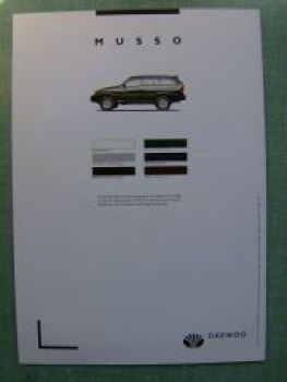 Daewoo Musso Prospekt 9/1999 NEU