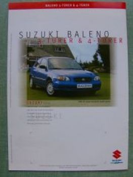 Suzuki Baleno 3türer 4türer Prospekt 9/1999 NEU