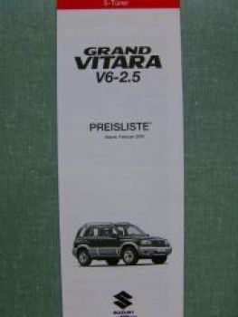 Suzuki Grand Vitara V6-2.5 5türer Preisliste 2/2001