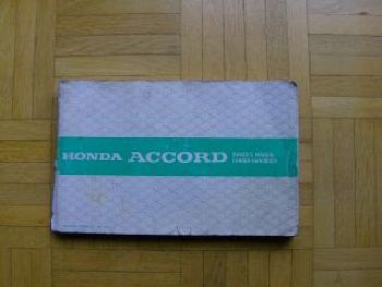 Honda Accord 1985 Fahrerhandbuch Rarität