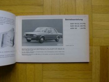 Audi 100 Betriebsanleitung 1974 GL LS