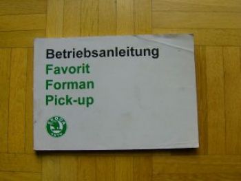 Skoda Favorit Forman Pick-up Betriebsanleitung  9/1993