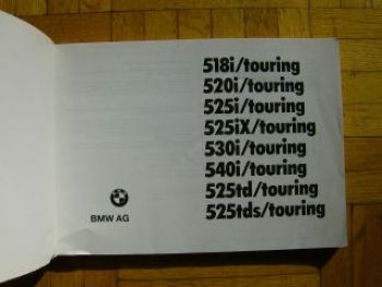 BMW Betriebsanleitung 518i-540i+525td/s+Touring 4/1994 E34