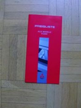Mitsubishi Preisliste Alle Modelle 8/2003 NEU